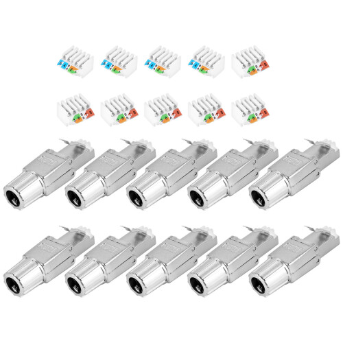 RJ45 Cat7 Tool-Free Reusable Shielded Ethernet Termination Plugs ...