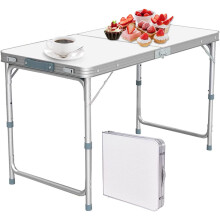 (4ft 61D x 121W x 74H) 2ft 3ft 4ft Folding Camping Table Foldable Outdoor Small Desk Barbecue Table Hiking Travel Table