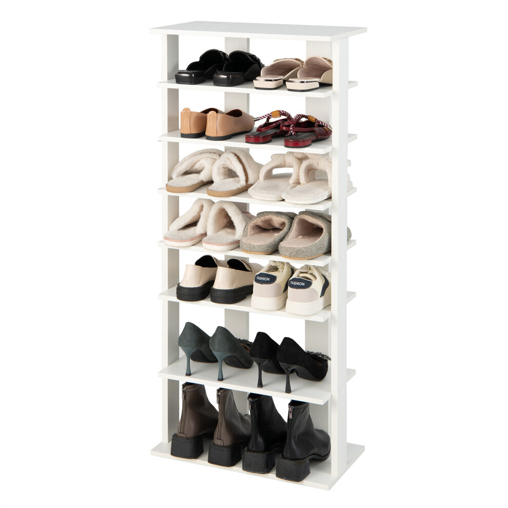 7 Tiers Tall Shoe Rack Space Saving Shoe Stand Shelf for 14 Pairs