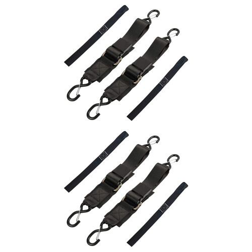 4-Pack Boat Trailer Transom Tie-Down Straps,2in X 4Ft Adjustable Transom Straps with Quick Release Buckle