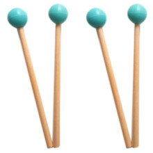 4Pcs Soft Rubber Head Sticks Wood Handle Bell Mallets for Glockenspiel Xylophone Bell Music Instruments Parts Green