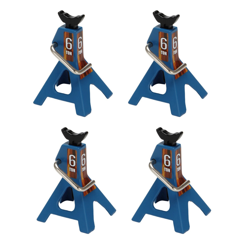 4X Metal Jack Stands 6 Ton Height Adjustable for 1/10 RC Crawler Truck Car Trx4 SCX10 Simulation Climbing Vehicles-Blue-image-OPC-PC2MMHC-NEW
