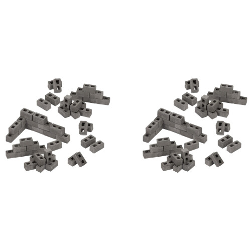 120 Packs Cinder Blocks 1/12 Scale Mini Bricks Concrete Miniature Bricks Tiny Landscaping Accessories