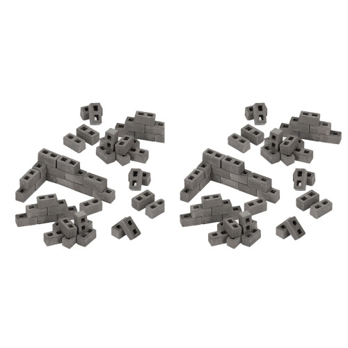 180 Packs Cinder Blocks 1/12 Scale Mini Bricks Concrete Miniature Bricks Tiny Landscaping Accessories