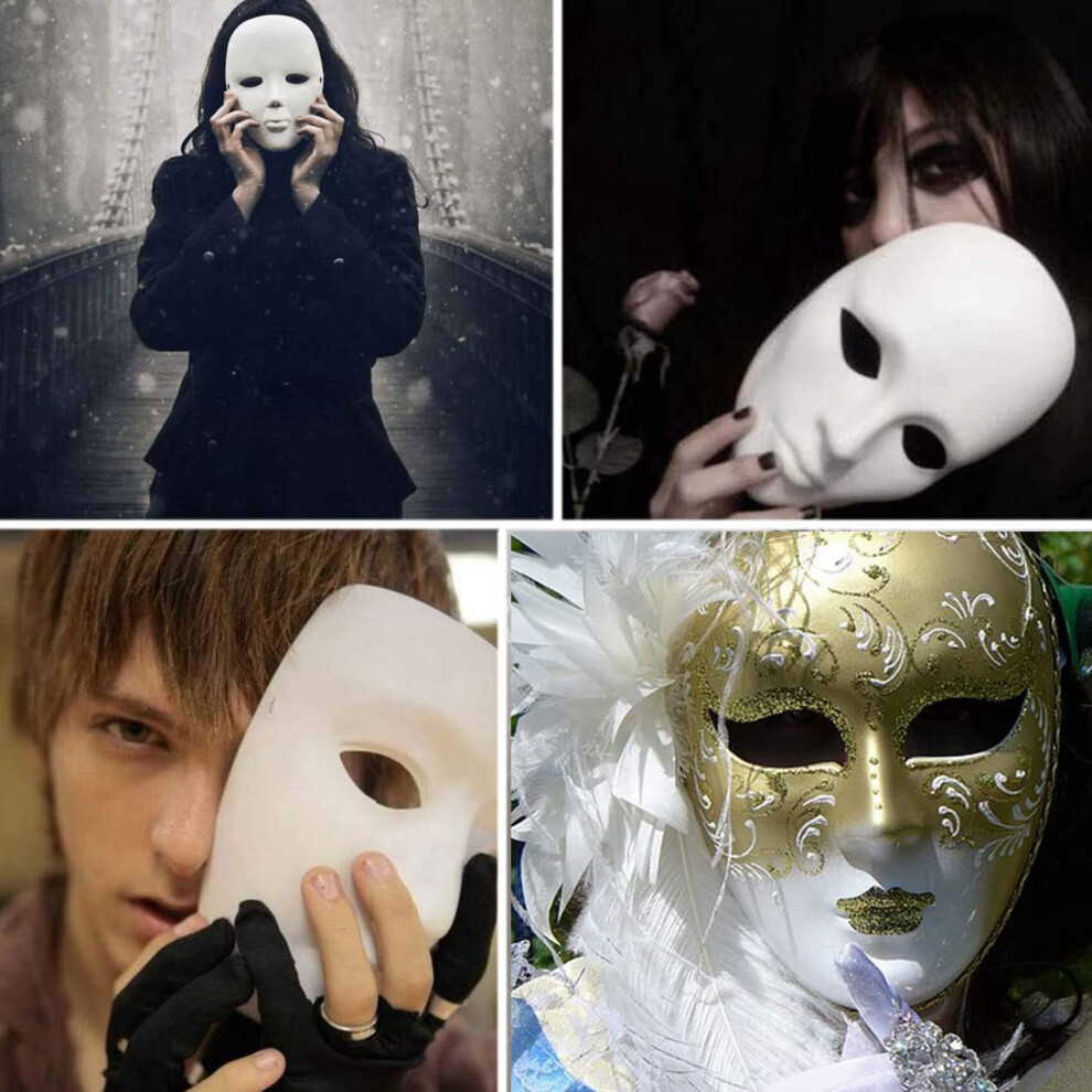 DIY White Full Face Masks Paintable Paper Mask Animal Decorations To Theater Halloween Masquerade Parties Festival Cosplay Prop