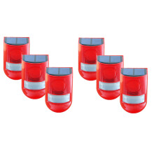 6 Pack Solar Strobe Light with Motion Sensor Alarm 129DB Sound Security Siren IP65 Waterproof for Villa Farm Yard Garden