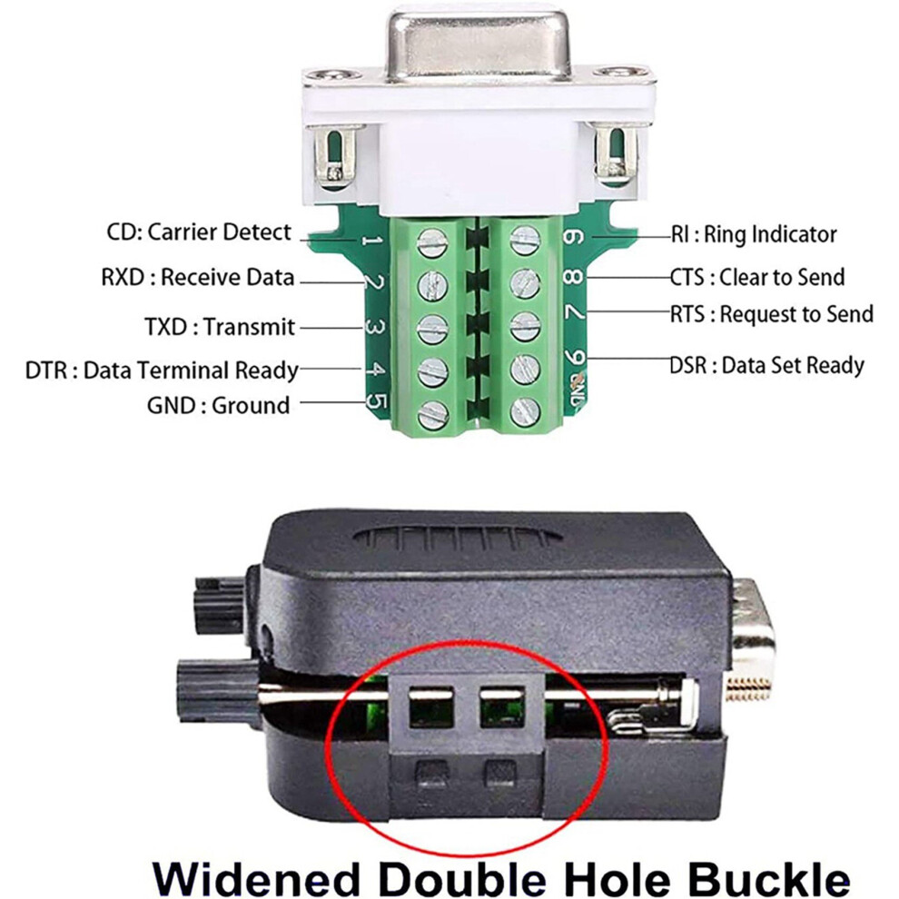 DB9 Solderless RS232 D-SUB Serial to 9Pin Port Terminal Male Female ...