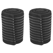 2X Extra Long Elastic Knee Wraps - 120 x 7.5 cm Adjustable Compression Bandage for Knee Support, Breathable, Durable, Ideal for Squats and Sports