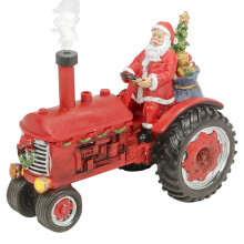 Large Red Christmas Santa Tractor With Sound & Steam Presents Figurine