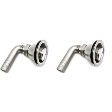 2X 90 Degrees Boat Fuel Tank Vent 316 Stainless Steel Marine Flush Mount Fuel Gas Tank Vent for Yacht