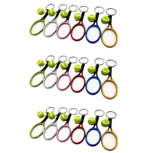 18Pcs Mini Tennis Racket Ball Keychain Pendant Bag Accessories for Bag Sport Advertisement Fans Souvenirs Key Ring