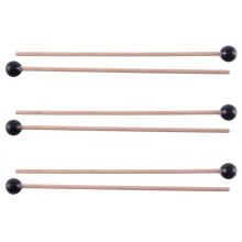 6Pcs Soft Rubber Head Sticks Wood Handle Bell Mallets for Glockenspiel Xylophone Bell Music Instruments Parts Black