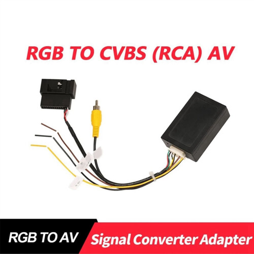 2X RGB to (RCA) AV CVBS Signal Converter Decoder Box Adapter for Factory Rear View Camera Golf 6 CC 1