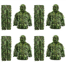 4X Sticky Flower Leaves Camouflage Suit Hunting Suit Woodland Camouflage Universal Camo Set (B)