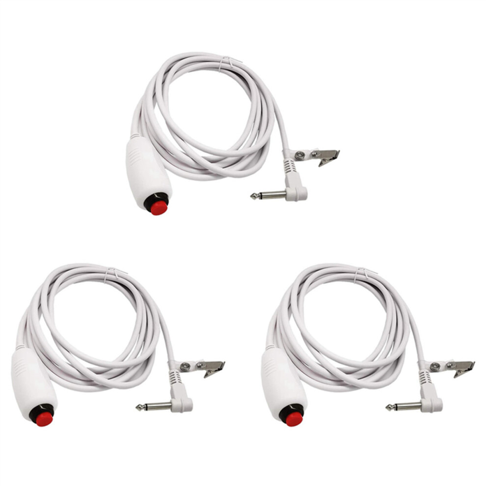 3X Nurse Call Cable 6.35mm Line Nurse Call Device Emergency Call Cable with Push Button Switch