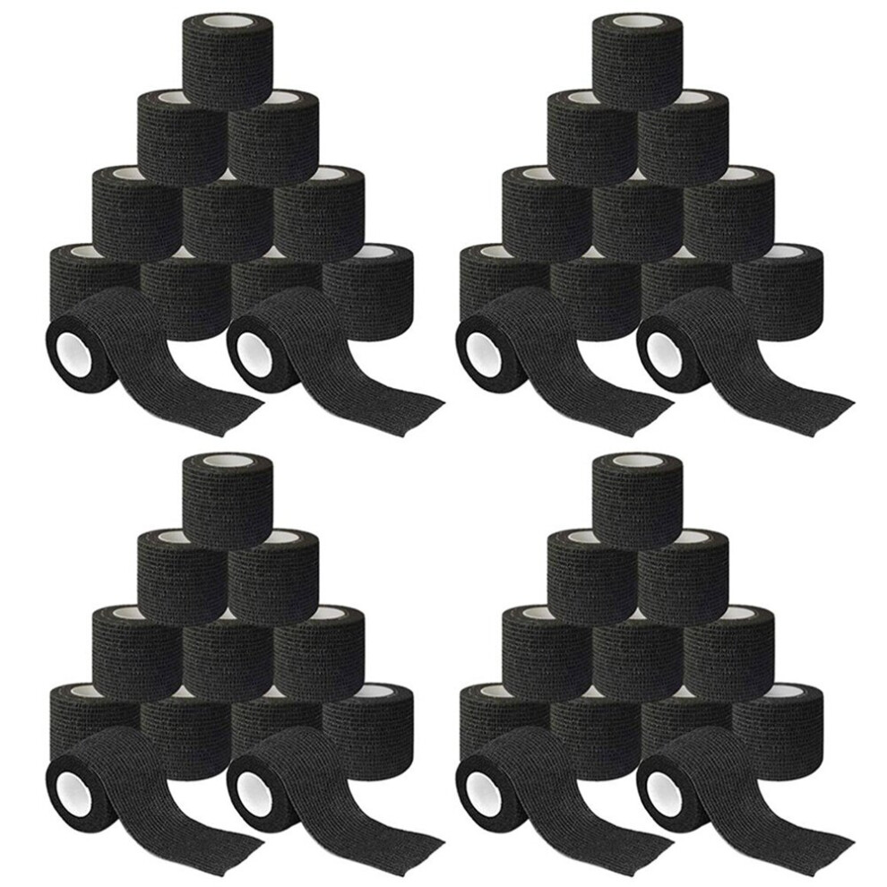 Tlily Black 48 Rolls Of Non-Woven Self-Adhesive Bandage Outdoor Finger Joint Bandage 5Cm X 4.5M