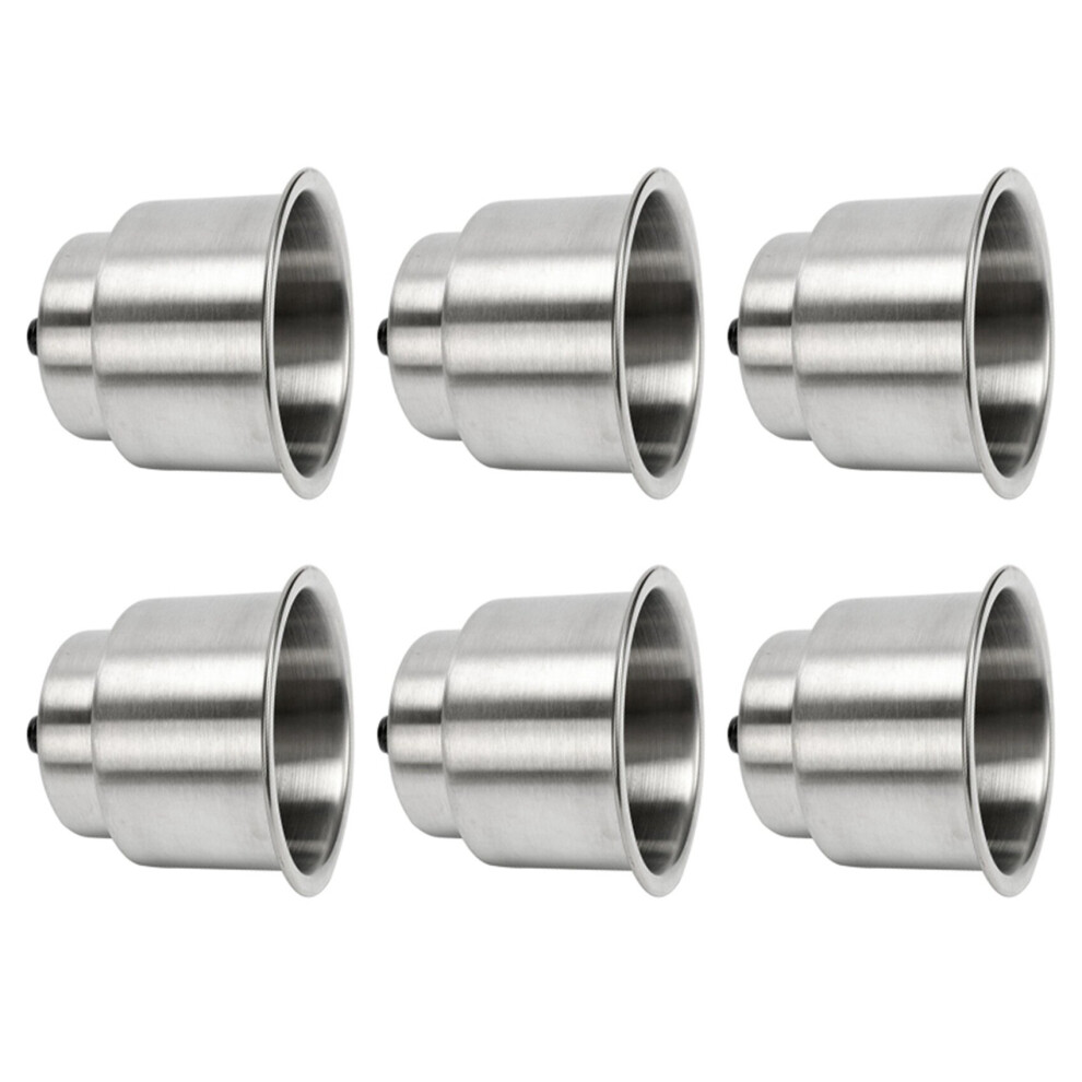 6X Stainless Steel Cup Drink Holder Brushed With Drain Marine Boat Rv 4762224693180