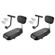 2X Bicycle Rear Cushion Armrest Footrest Set, Bike Back Child Safety Cushion Armrest Handrail Rear Feet Pedals
