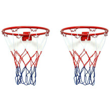 2pcs 32cm Wall Mounted Basketball Hoop Netting Metal Rim Hanging Basket Basket-Ball Wall Rim with Screws Indoor Outdoor