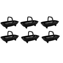 6 Black Garden Trug Planters 53cm Plastic Basket Plant Pot With Handle
