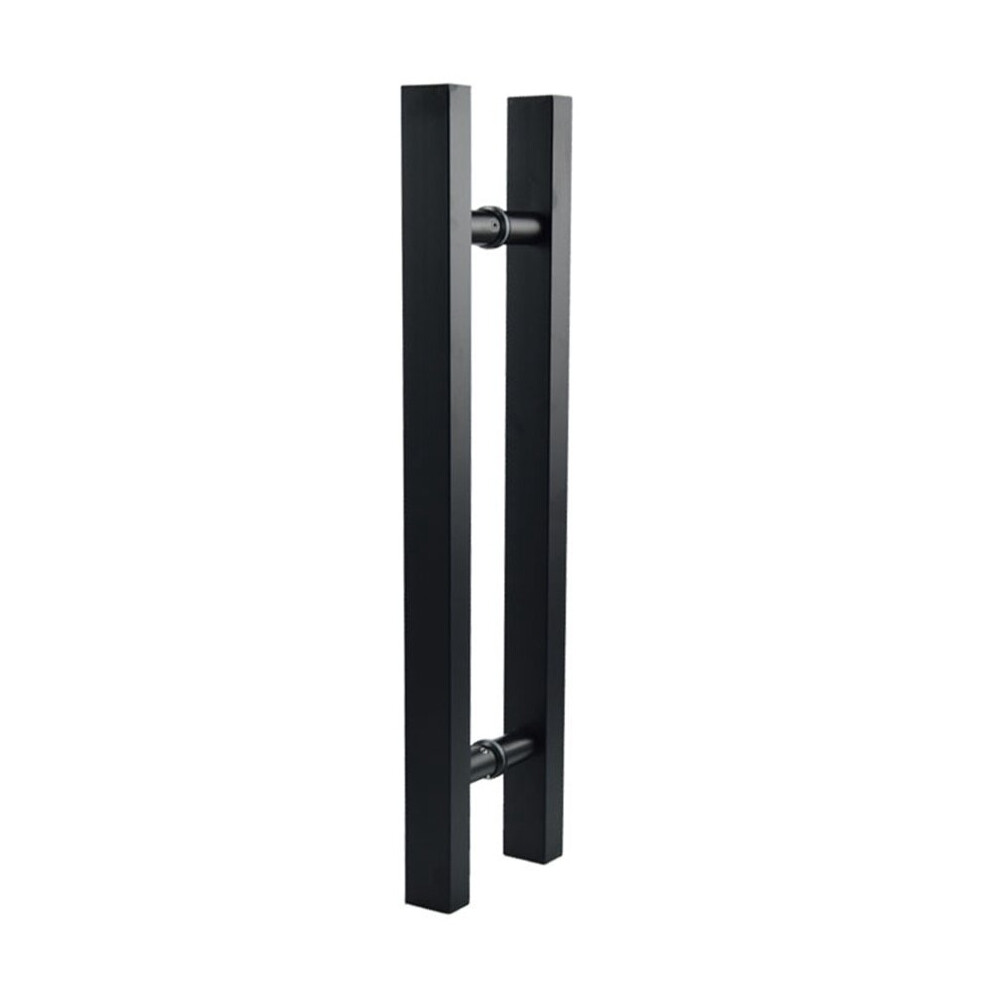 Matte Black Stainless Steel Glass / Wooden Door Handle