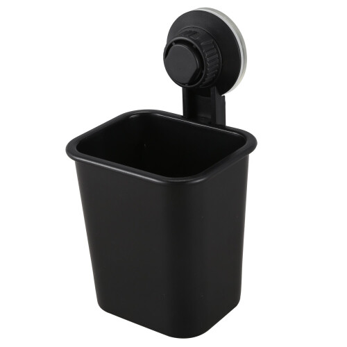 1 PC Suction Cup Toothbrush Cup Holder Rack Plastic Holder Black 1