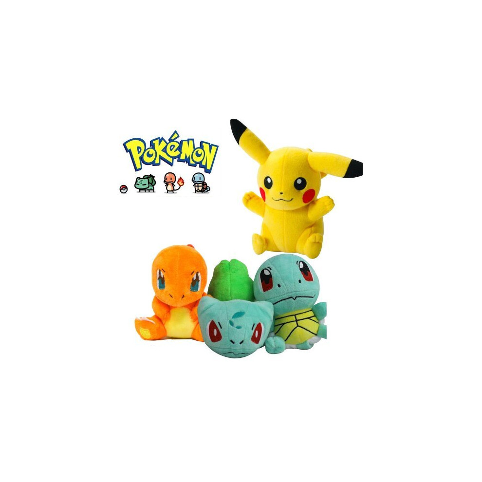 Doyarbim 4Pcs/Set Pikachu Bulbasaur Squirtle Charmander Plush Toy Stuffed Doll