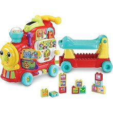 VTech Baby 4-in-1 Alphabet Zug, Baby Walker mit Lichtern, Geräuschen und Liedern, Lernspielzeug lehrt Tiere, Farben, Zahlen und mehr