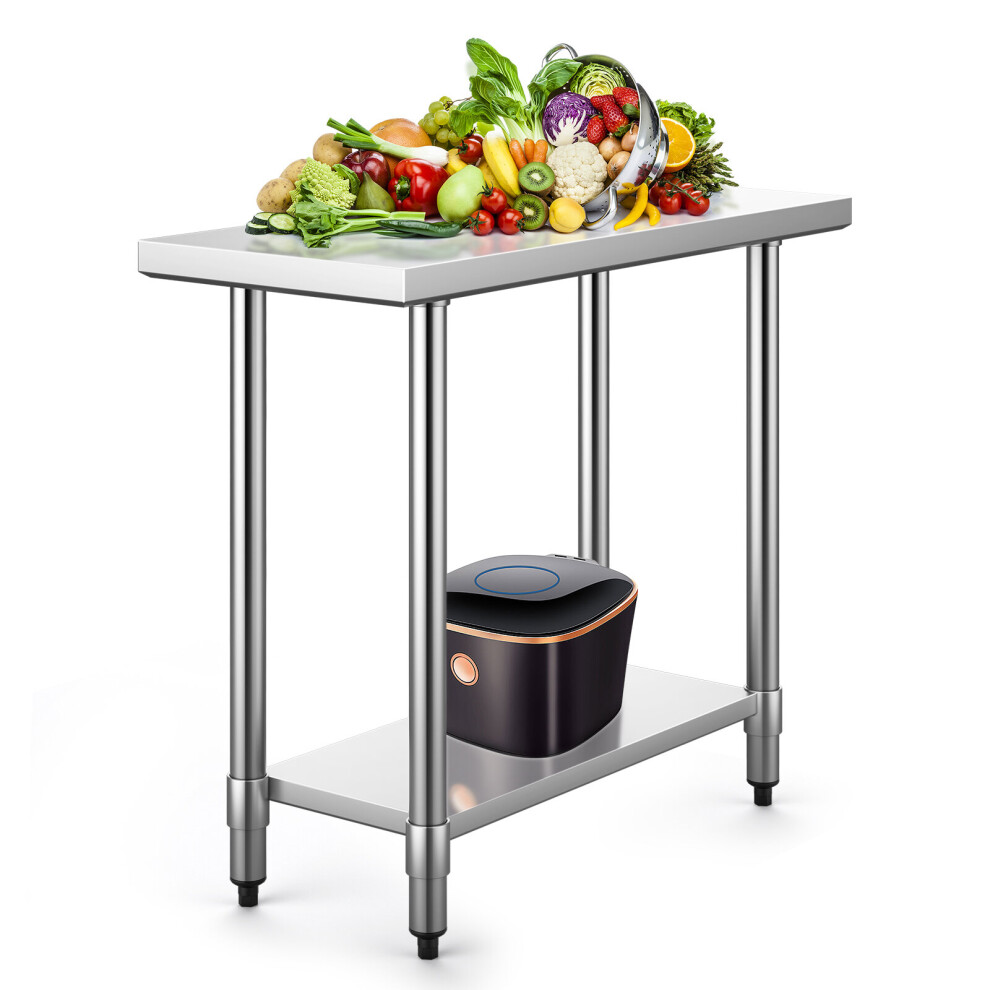 Kitchen Work Table Stainless Steel Preparation Table with Shelf