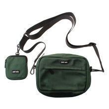(Green) Dog Walking Bag with Detachable and Adjustable Strap & Matching Treat Pouch