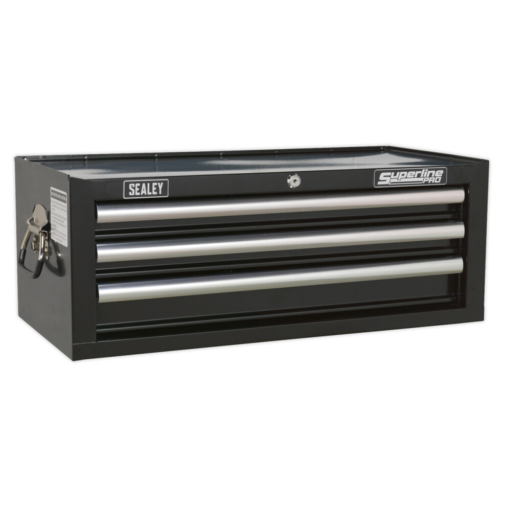 Sealey Ap33339B Add-On Chest 3 Drawer With Ball Bearing Runners - Black