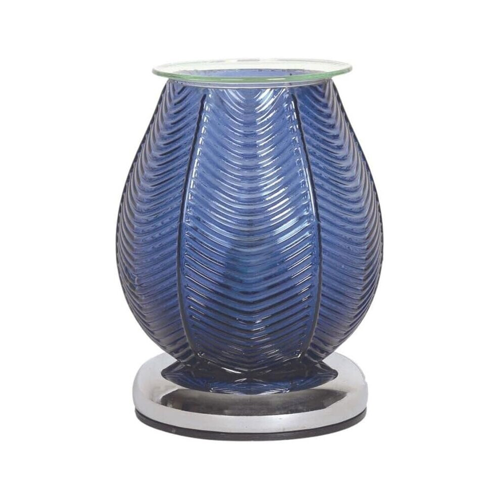 Aroma Electric Wax Melt Burner Touch - Ribbed Blue Lustre