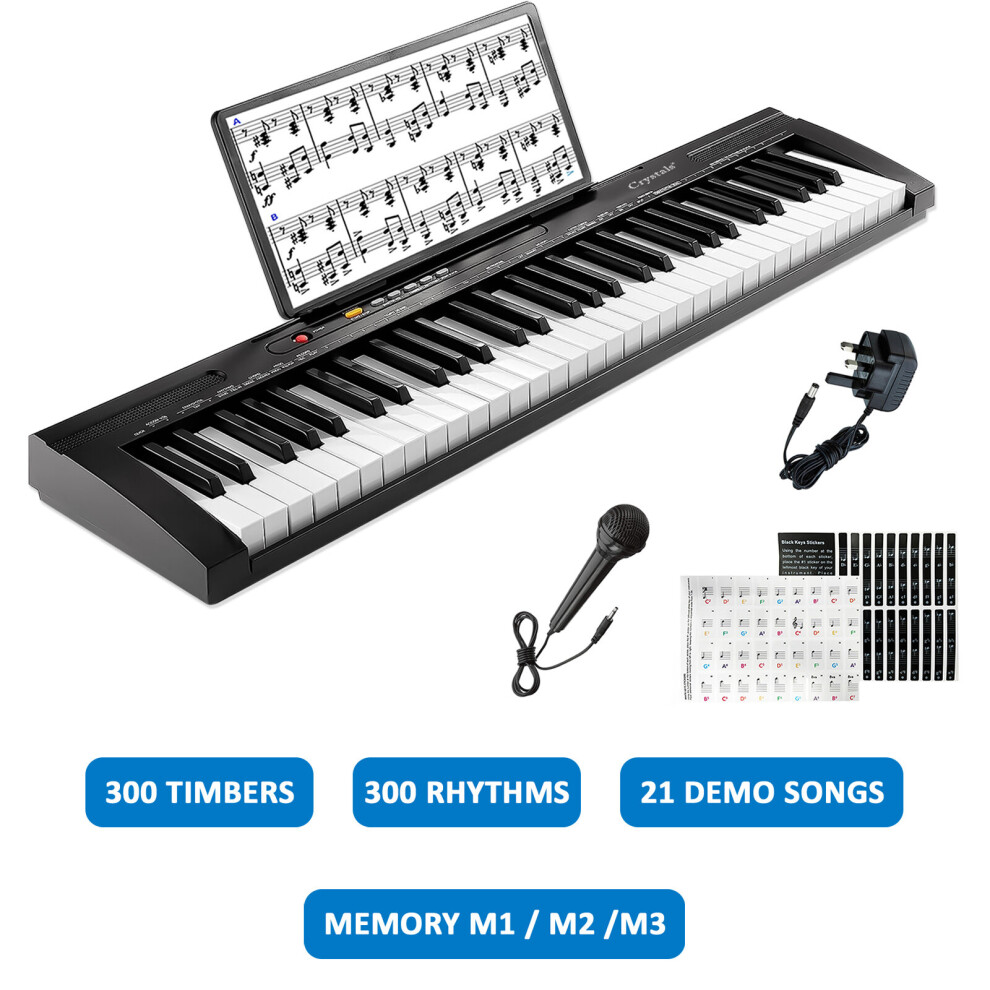 (61 KEYS SMART KEYBOARD ( B )) 61 Keys Electronic Keyboard Digital Music Piano Instrument & Microphone