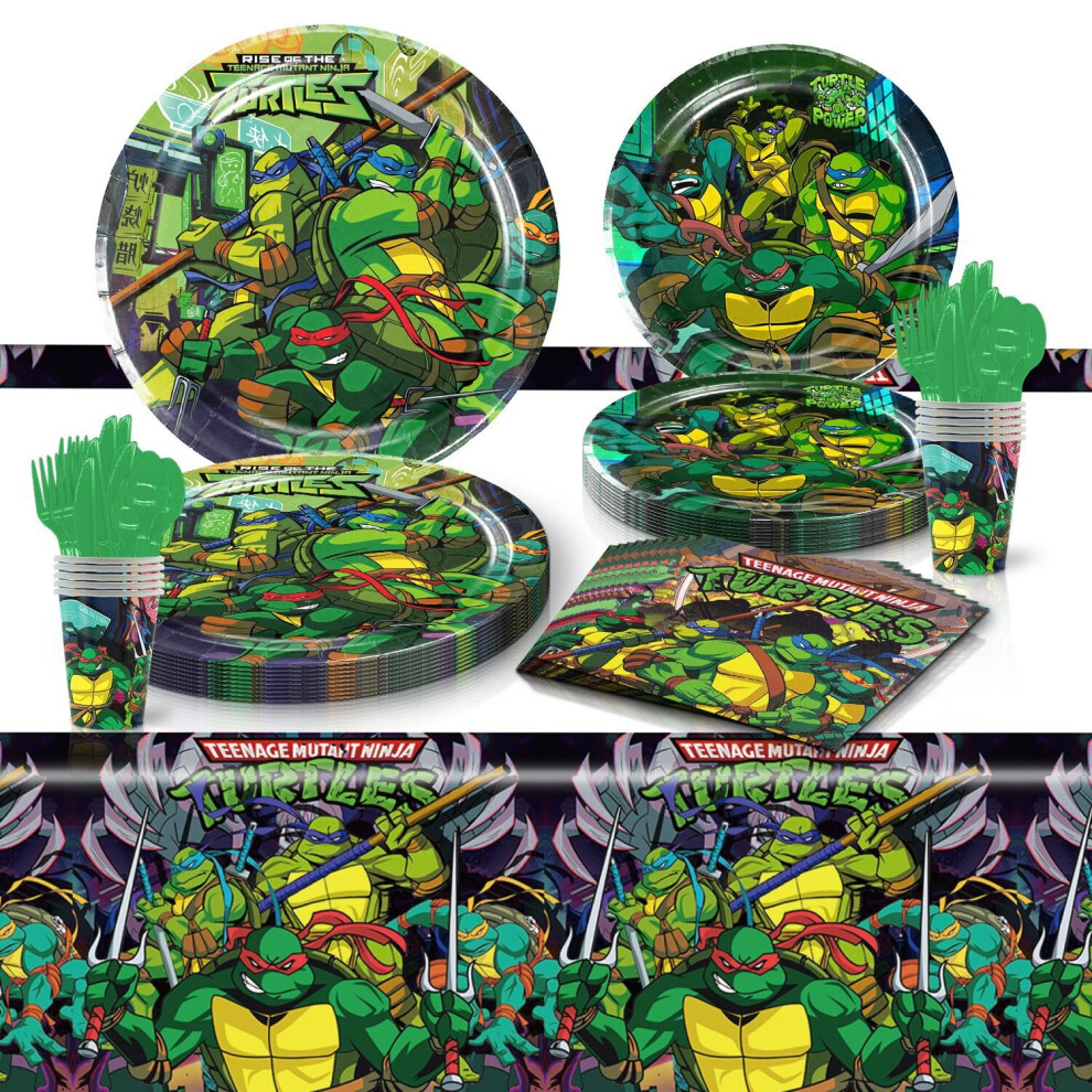 (Ninja Turtles Set) Cartoon Theme Kids Birthday Party Supplies Disposable Tableware Set