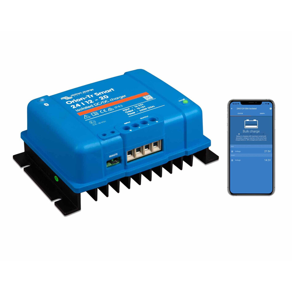 Victron Energy Orion-Tr Smart 24/12-Volt 20 Amp 240-Watt Dc-Dc Charger, Isolated (Bluetooth) 8719076046080