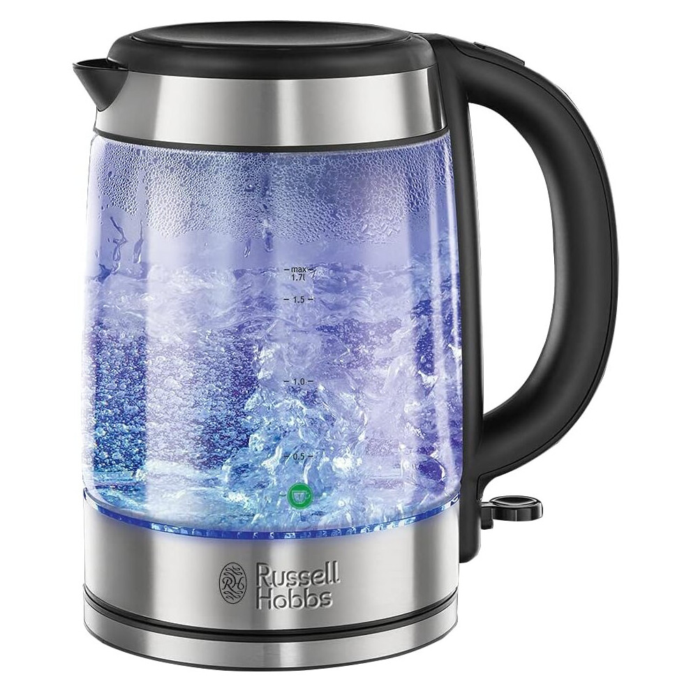 Russell Hobbs 21600-10 Illuminating Glass Kettle, 1.7 Litre, 3000 Watt Black