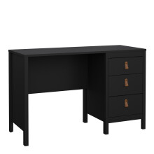 Desk 3 drawers Matt Black Barcelona