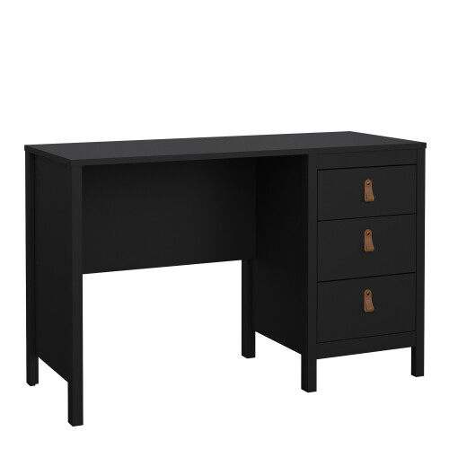 Desk 3 drawers Matt Black Barcelona