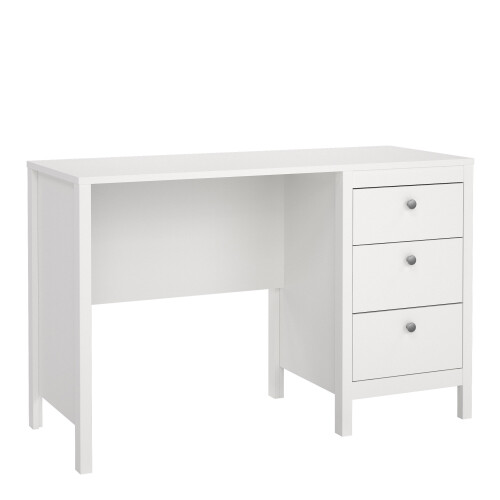 Desk 3 drawers White Madrid