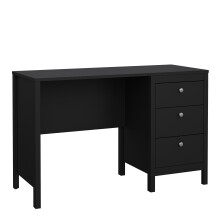 Desk 3 drawers Matt Black Madrid