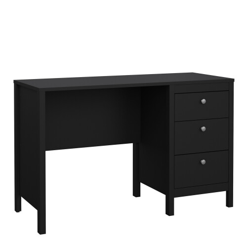 Desk 3 drawers Matt Black Madrid