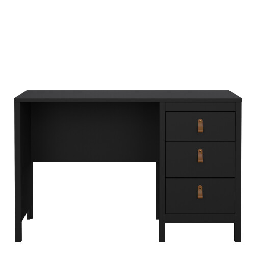 Desk 3 drawers Matt Black Barcelona 1