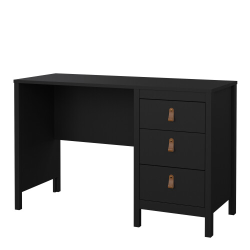 Desk 3 drawers Matt Black Barcelona 2