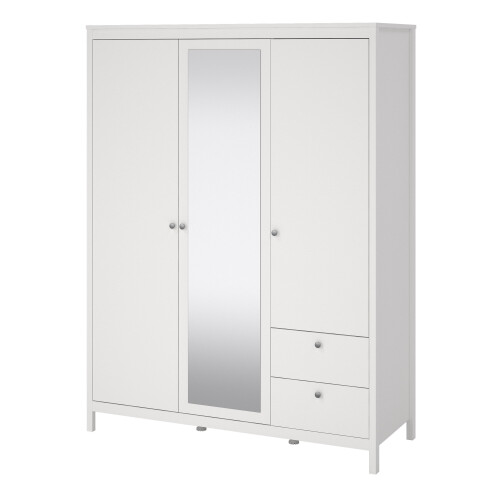 Wardrobe with 2 doors + 1 mirror door + 2 drawers White Madrid 2