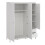 Wardrobe with 2 doors + 1 mirror door + 2 drawers White Madrid 5