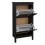 Shoe Cabinet 2 flap doors Matt Black Madrid 5
