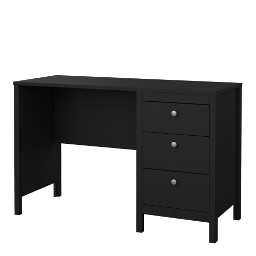 Desk 3 drawers Matt Black Madrid 2