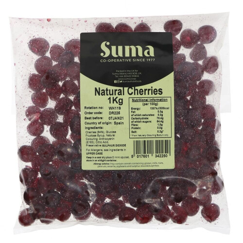 Suma Cherries Glace - Dark Red 1 kg ( pack of 1 ) 1