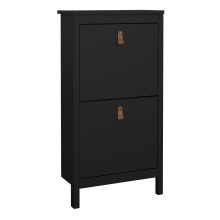 Shoe Cabinet 2 flap doors Matt Black Barcelona