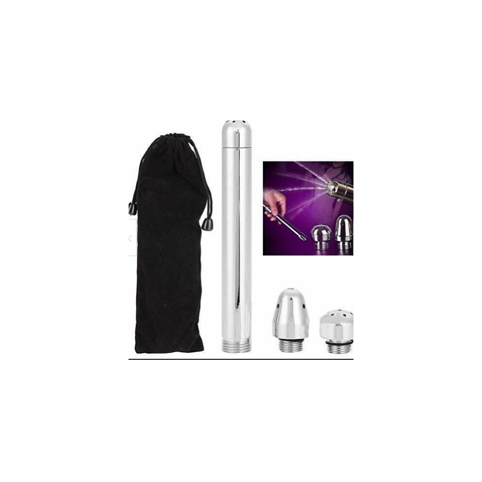 Olymdo Vaginal Cleaning Anal Douche Shower Head 3 Nozzle Colonic Irrigation Enema Kit Silver